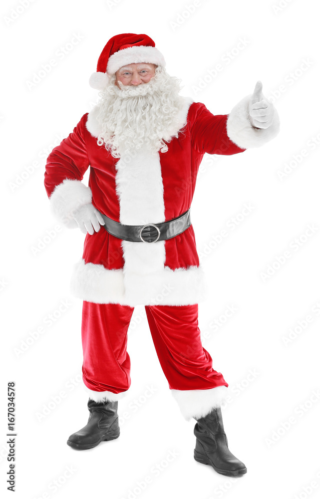 Authentic Santa Claus standing on white background Authentic Santa Claus standing on white background