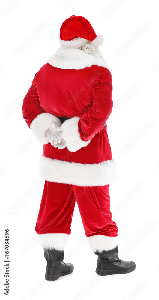 Authentic Santa Claus standing on white background Authentic Santa Claus standing on white background