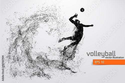 Silhouette of volleyball player. photo