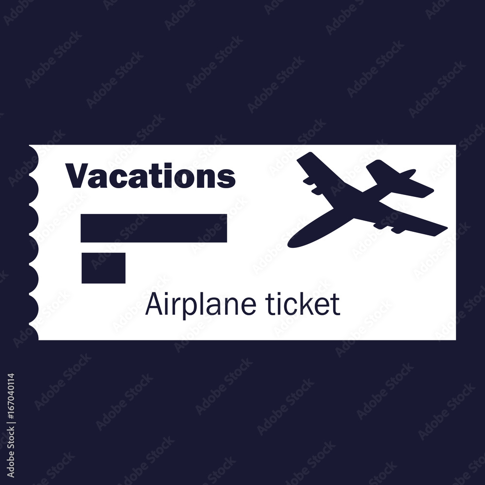 Vector icon airplane ticket. Vacation. Vector icon airplane ticket. Vacation.