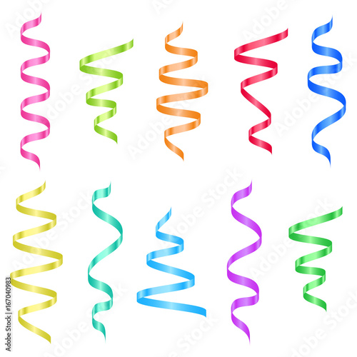 Collection of realistic ribbons. Vector.