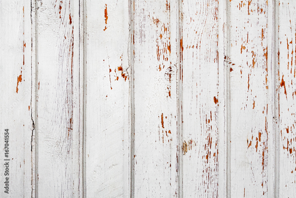 Fototapeta premium White painted wooden planks (texture, background, pattern)