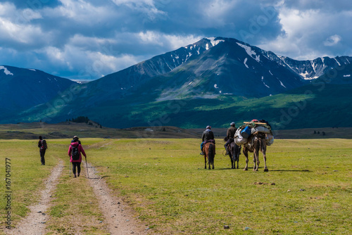 Wanderer im Altai Gebirge Mongolei