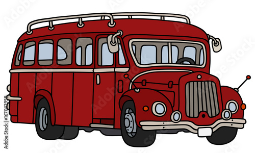 Vintage dark red bus