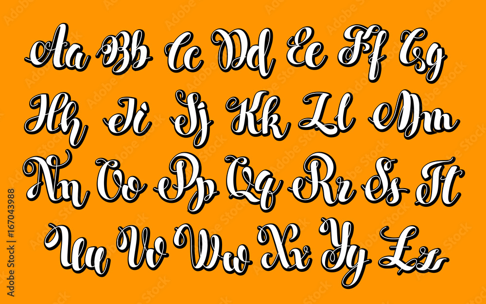 English alphabet. ABC Letters Modern Brushed Lettering. Vector ...