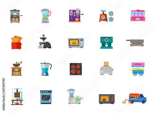 Cooking appliances icon set