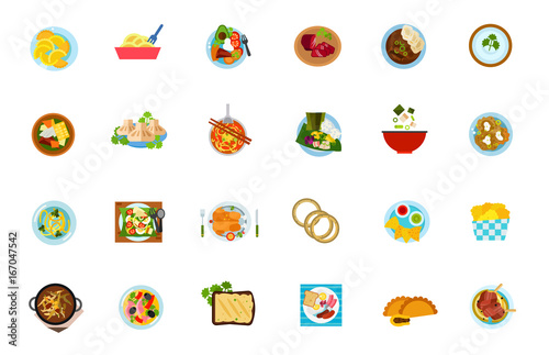 Traditional food icon set