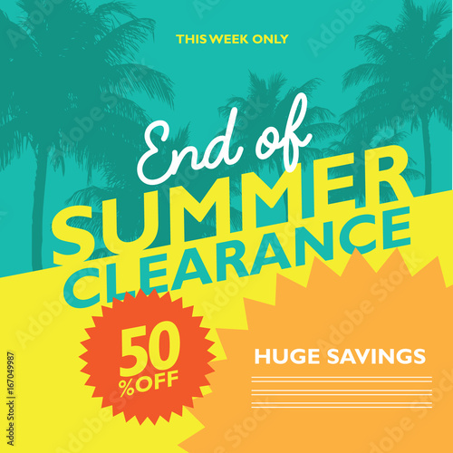 End of Summer Sale background template with fun pool floats. EPS 10 vector.