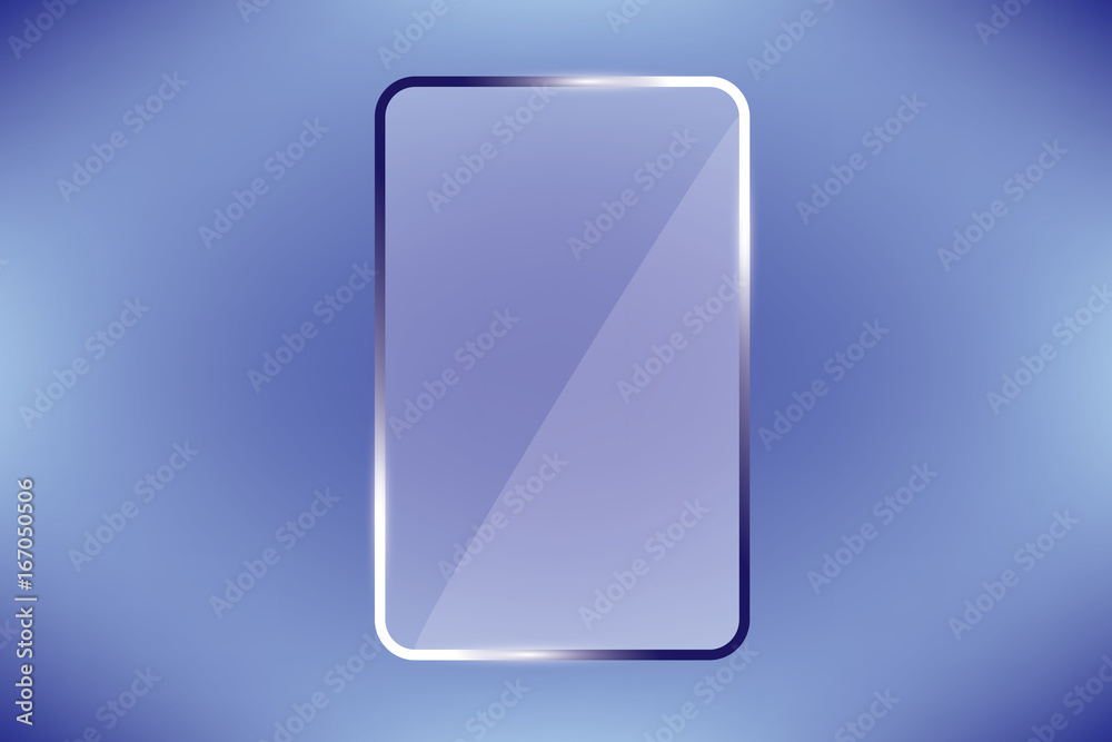 Glass plates set. Vector glass banners on transparent background.
