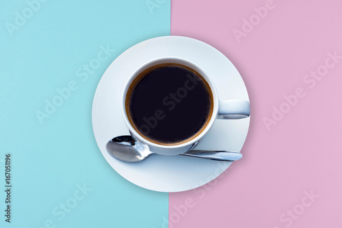 coffee cup on colorful paper
