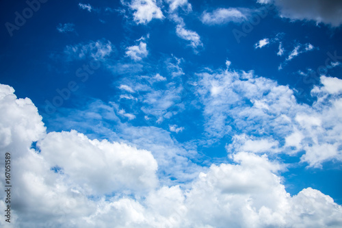 Blue sky with white clouds abstract background on nature