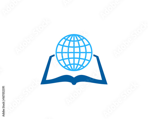 Global Book Icon Logo Design Element