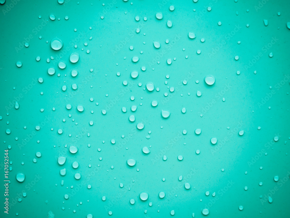 Water drops on blue background