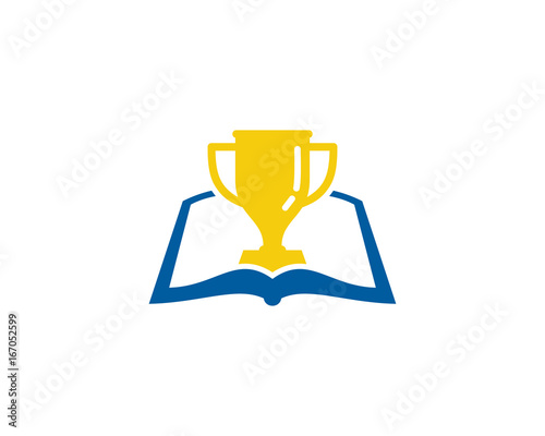 Trophy Book Icon Logo Design Element