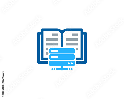Book Server Icon Logo Design Element