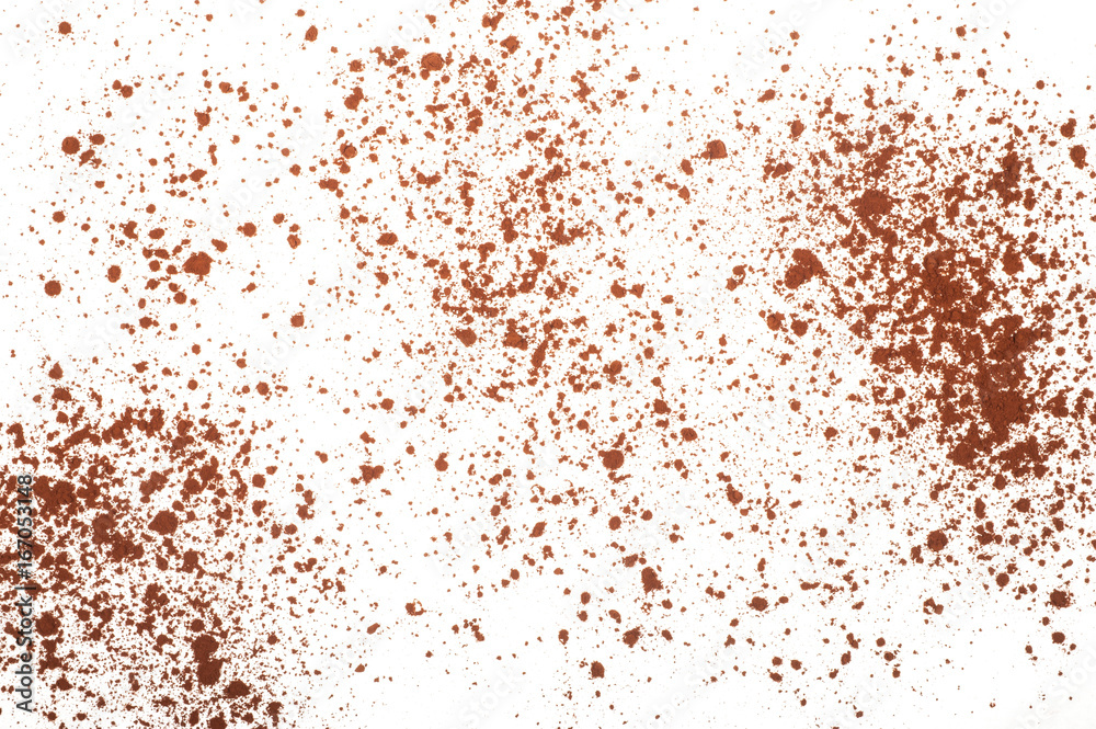 Cocoa powder isolated on a white background Cocoa powder isolated on a white background