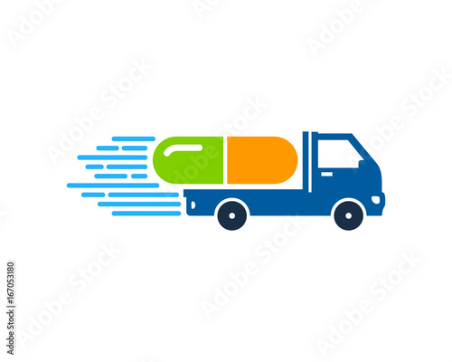 Medicine Delivery Icon Logo Design Element