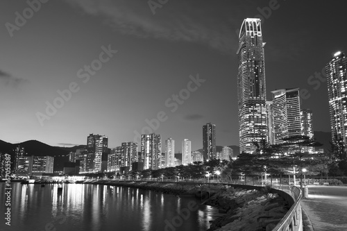 midtown of Hong Kong city at dusk