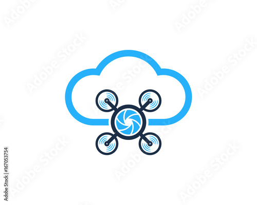 Cloud Drone Icon Logo Design Element