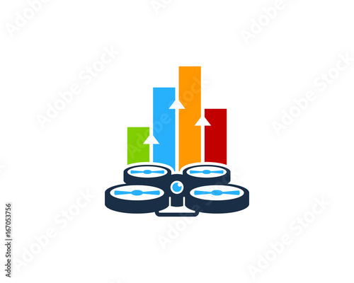 Stats Drone Icon Logo Design Element