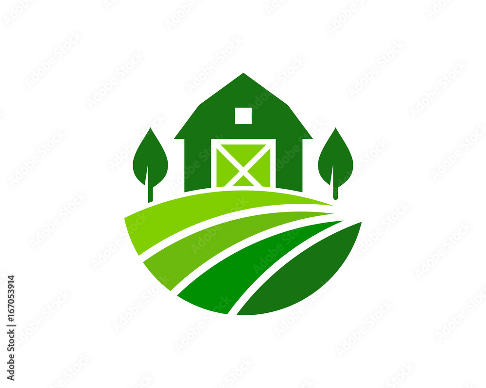 Nature Farm Icon Logo Design Element Nature Farm Icon Logo Design Element