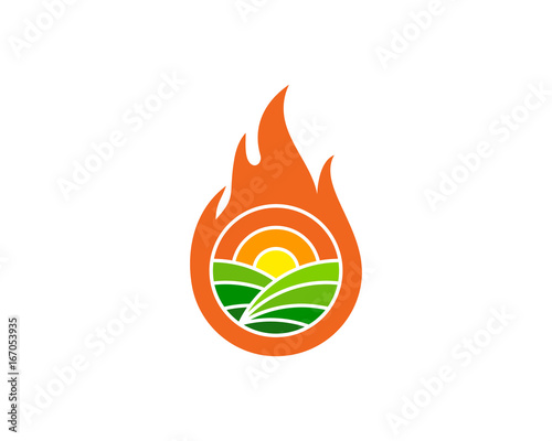 Fototapeta Naklejka Na Ścianę i Meble -  Hot Farm Icon Logo Design Element