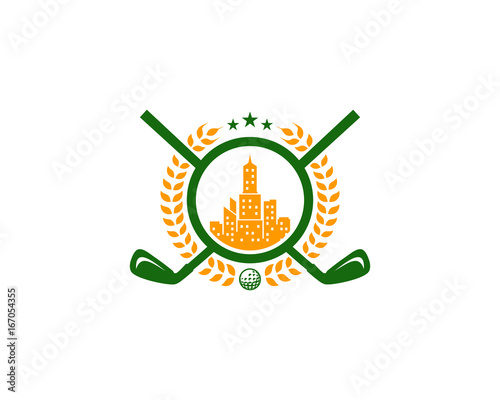 Golf City Icon Logo Design Element