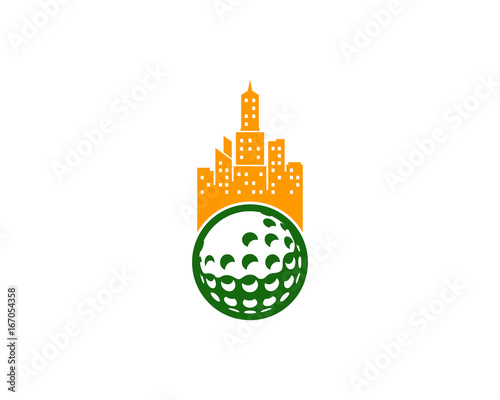 City Golf Icon Logo Design Element