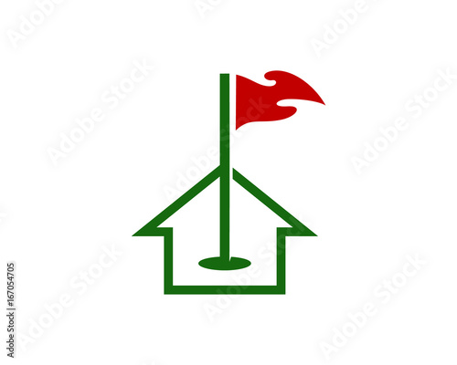 House Golf Icon Logo Design Element