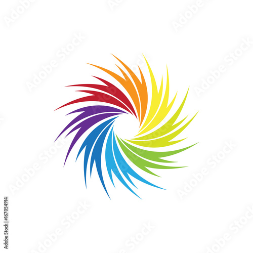 colorful  rainbow spark business logo vector © twelve.std