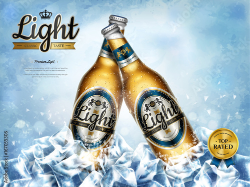 Chilling light beer ads