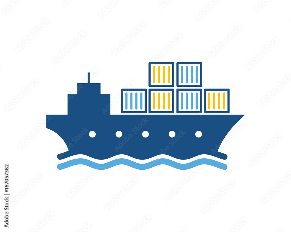 Ship Logistic Icon Logo Design Element