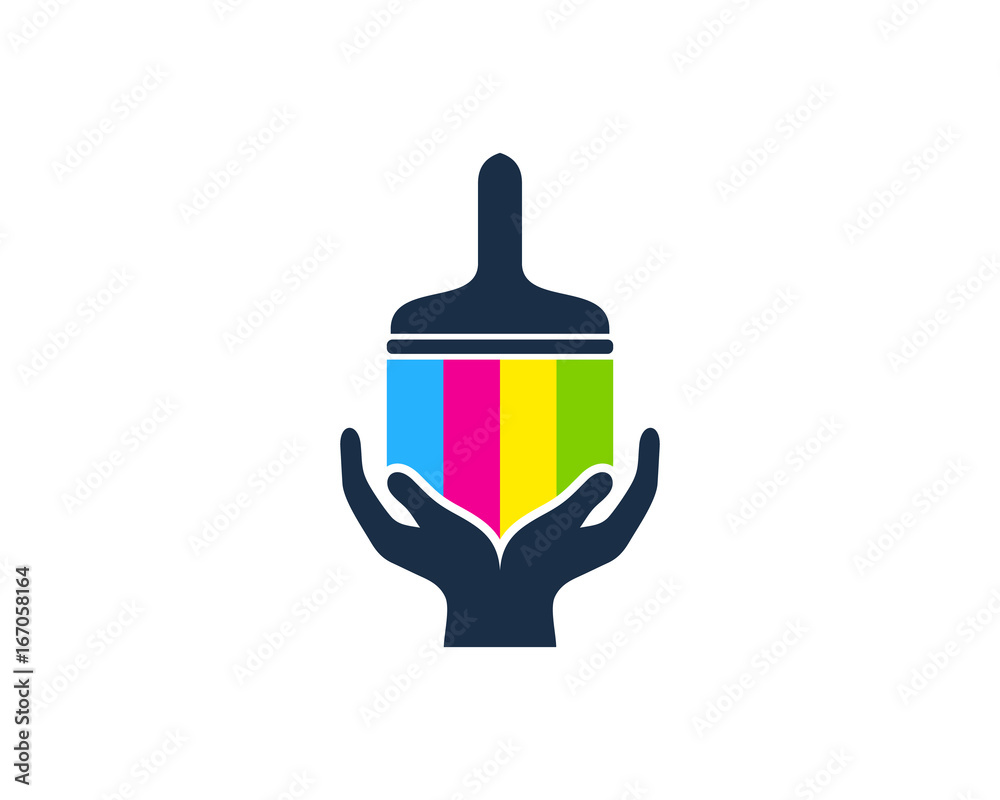 Fototapeta premium Care Paint Icon Logo Design Element