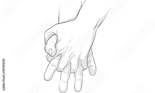 Hand holding hand together