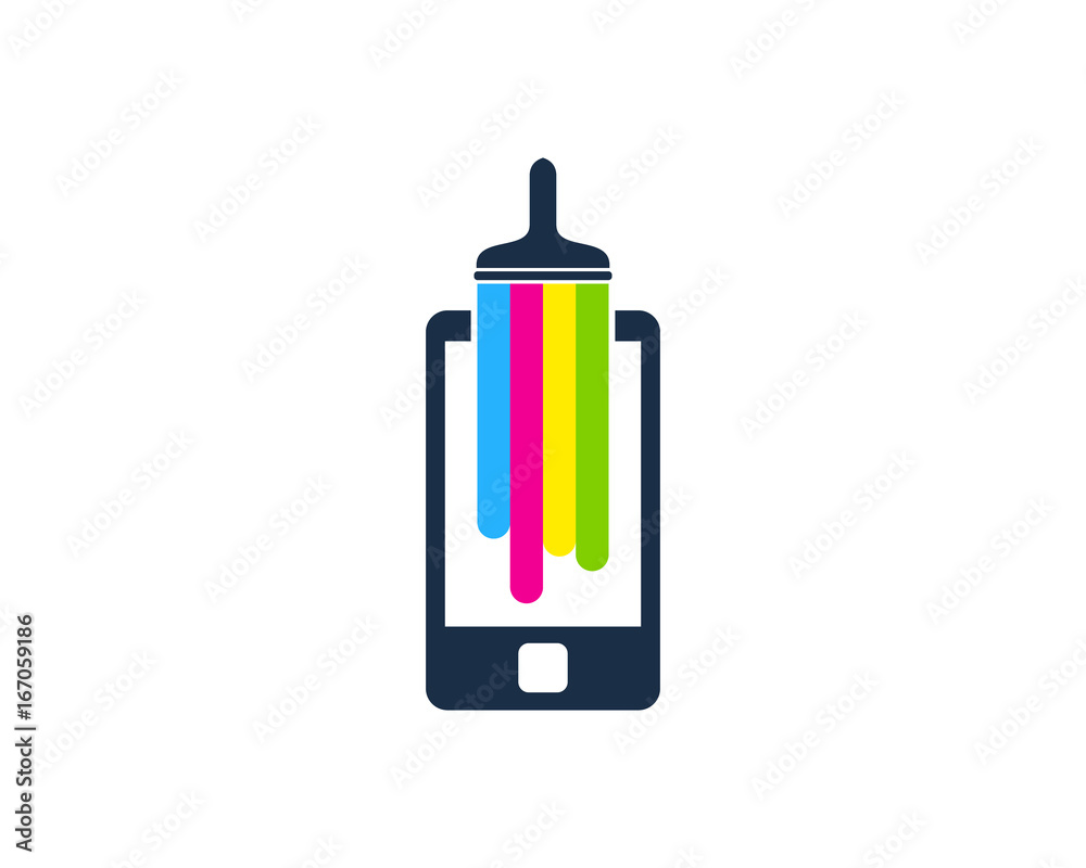 Paint Mobile Icon Logo Design Element Paint Mobile Icon Logo Design Element