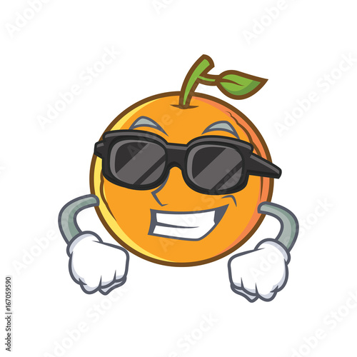 Super cool orange fruit cartoon character