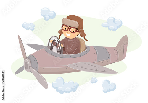 Stickman Man Ride Plane