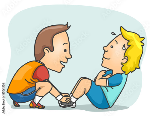 Man Fitness Crunch Test