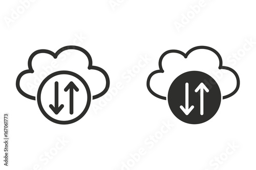 Cloud download vector icon.