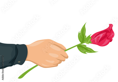 Hand Giving Pink Rose