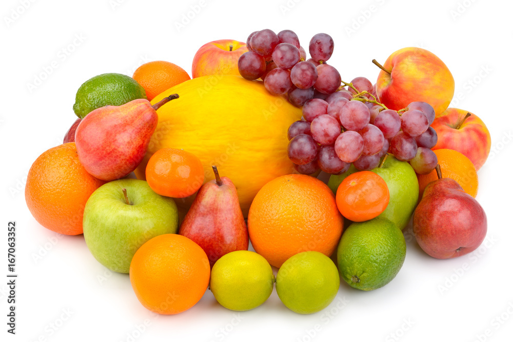 fruit and berries isolated on white fruit and berries isolated on white