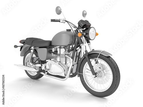 3d render isolated gray gray motorcycle.