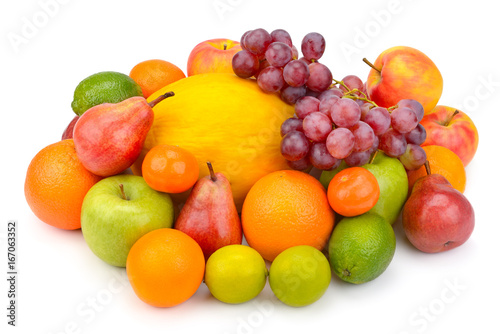 fruit and berries isolated on white