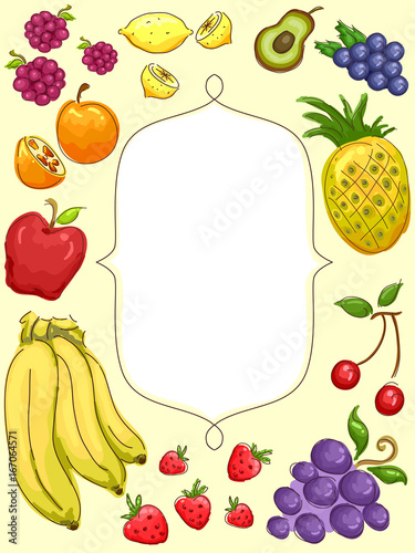 Colorful Fruits Board Frame