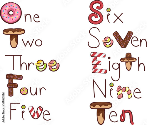 Numbers Candies Lettering