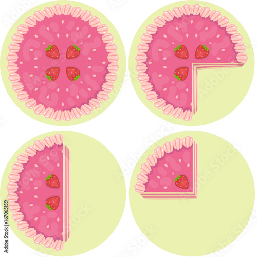Strawberry Cake Fraction