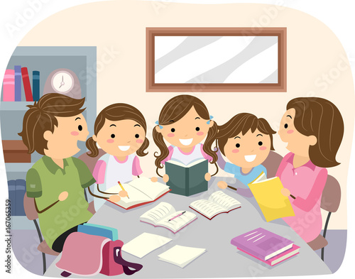 Stickman Family Homework Home School