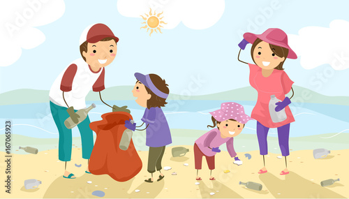 Stickman Family Coastal Clean Up