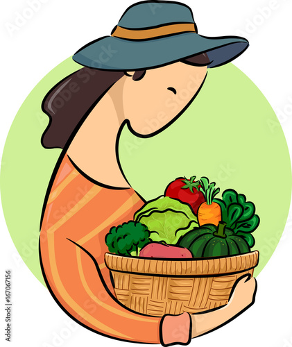 Girl Gardener Harvest Basket