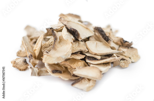 Dried Mushrooms isolated on white background